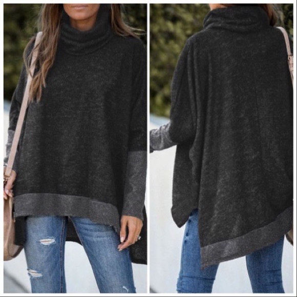 NEW‼️Black Turtleneck Bat Sleeve Tunic - sweater - Picture 2 of 9